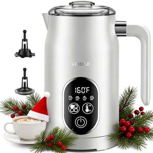KIDISLE Milk Frother and Steamer 4 in 1, Milk Steamer with Auto Temperature Control, Warm & Cold Foam Maker, Hot Chocolate Maker, Frother for Coffee, Latte, Cappuccino, White