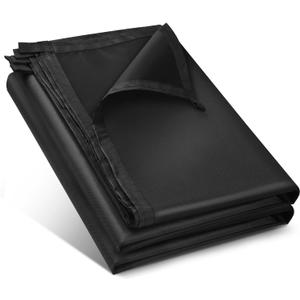 Black Waterproof Tarp Cover for Outdoor: Multi-Purpose Oxford Tarpaulin with Reinforced Webbing Loops for Camping Boat Pool Roof Tent - Durable and Tear Resistant (5ftx6ft)