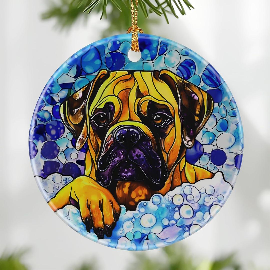 Bullmastiff Dog Ornament, Christmas Ornament  Christmas Tree Decor, Holiday Decoration, Stocking Stuffer, Festive Gift Idea, Gifts for Dog Lover, Friends, and Family
