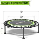 ONETWOFIT 42"/45" Rebounder Trampoline for Adults, Silent Mini Trampoline Indoor Exercise Fitness Trampoline Bungee Rebounder Workout Max Load 330lbs