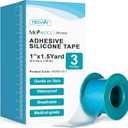 MedVance Silicone Tape Medical, Perforated Surgical Tape Sensitive Skin, Waterproof Tape for Skin, Medical Tape for Wound Care, Eyelash Tape, Gentle Skin Tape, 1" Width (3 Pack, 54 Inches)