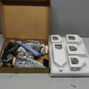 Christmas Decorations - Christmas Village Sets of 5 Lighted Ceramic Houses with Remote Control & 9 Trees - Indoor White Xmas Holiday Rustic Unique Decor for Home Table Room Farmhouse Decoration