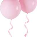 24 Inch Giant Round Balloons 10 Packs Macaron Pink Latex Balloons for Photo Shoot Wedding Baby Shower Birthday Party Decorations