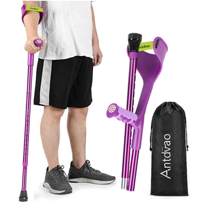 Folding Forearm Crutch for Adults (x1 Unit) Elbow Crutch Anti-Drop Cuff with Rubber Handles