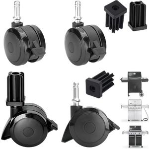 70360 Locking Caster w/Insert for Weber Genesis 300 Grill Parts Genesis E310/320 S330, for Weber BBQ Wheel Replacement Grill Spirit Parts Spirit E210 E310 for Webber Summit Grill Parts(2007-2011),4PCS