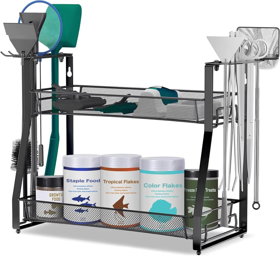 Aquarium Tool Organizer - Fish Tank Accessory Organizer - Terrarium, Shrimp Tank, and Aquarium Accessory Organizer - Fish Food Organizer