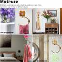 Hand Towel Holder with Vintage Candle Holder for Wall, Towel Hook for Bathroom Wall, Rustic Towel Ring with Elegent Candle Holder, Sturdy Wall Mounted Hanger for Bathroom