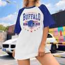Football Shirts Women Game Day Shirt Sequin Gameday Outfits Football Team Fans Graphic Tees Fall Sports Jersey (L)