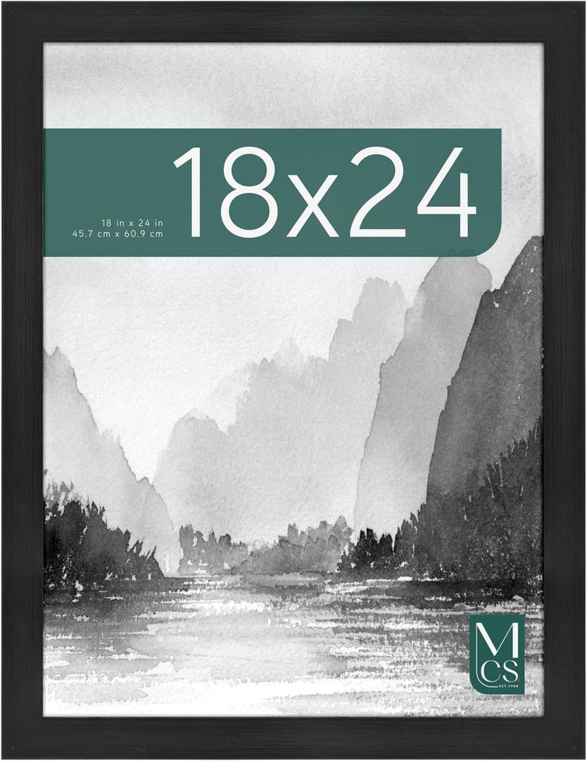 MCS Museum Poster Frame 18x24 Onyx Woodgrain, Vertical & Horizontal Wall Hanging Large Picture Frame for Photos, Posters & Art Prints (1-Pack)