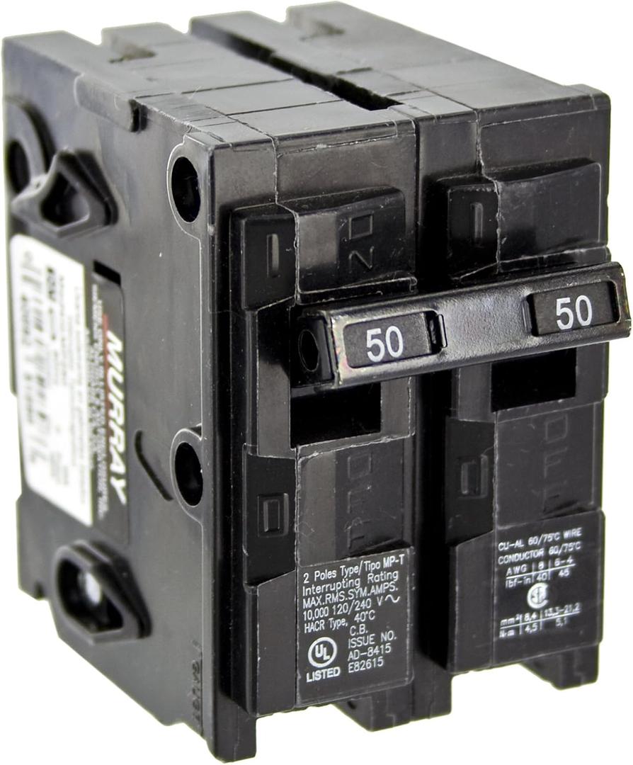 MP250 50-Amp Double Pole Type MP-T Circuit Breaker
