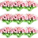 Jexine 100 Pcs Artificial Real Tulips Fake Artificial Tulip Flower Bulk Bouquet with Stem for Table Centerpieces Wedding Bridal Easter Mother's Day Garden Home Decor, 13.4''(Light Pink)