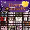 3 x 16 Sheets Halloween Nail Wraps Nail Art Stickers Decals Self-Adhesive Nail Decorations with Little Ghost Bats Pumpkin Spider Designs Acrylic Supplies for Women DIY Art Decoration (Halloween Style 3)