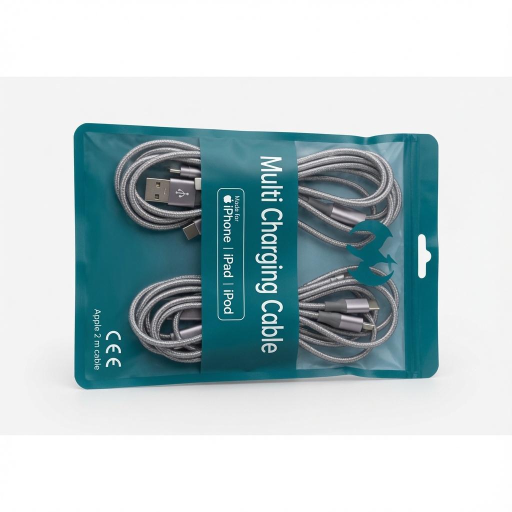 3-in-1 nylon braided multi-charging cable