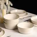 Stone Lain Claire 4-Piece Bowl Set Stoneware, Bowls, Dishwasher and Microwave Safe, Dish Set for 4, White