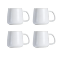 Premium Ceramic Coffee Mug Set, 350-450ml Capacity, Modern Minimalist Style, for Office and Home Use (4, light pink)