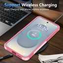 for Samsung Galaxy S25 Edge Case with Screen Protector, [Military Grade Drop Protection] Dual Layer Heavy Duty Shockproof Protective Phone Case for Samsung S25 Edge (Pink)