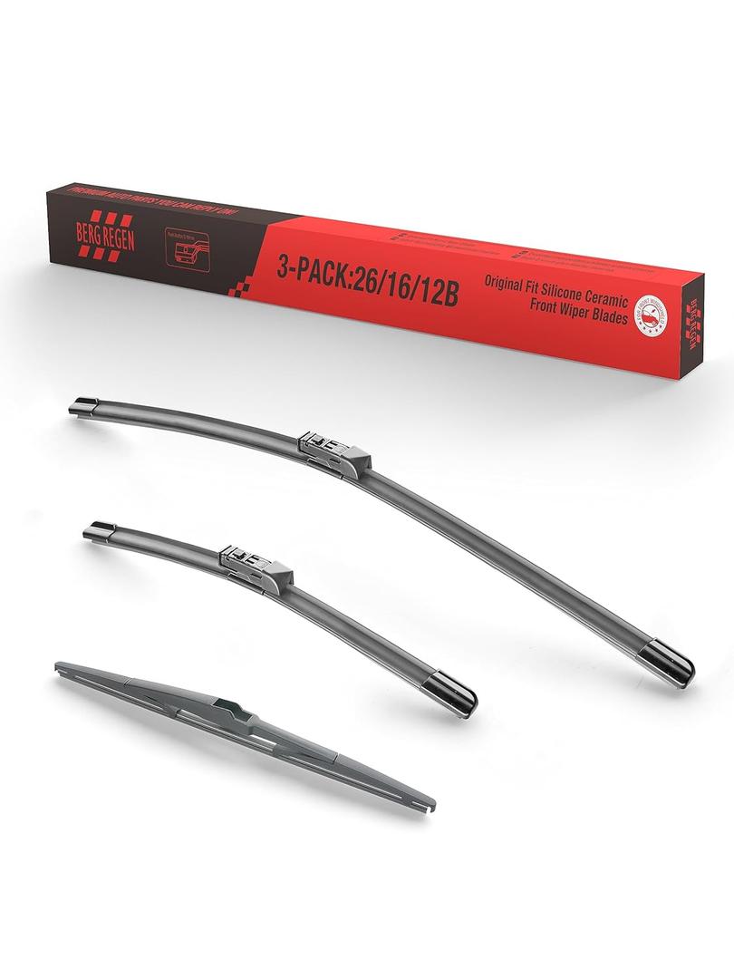 3 Wipers 26"/16"/14" Silicone Windshield Wiper Blades Replacement for Toyota C-HR 2021 2020 2019 2018 2017 (Pack of 3)26inch 16inch Front Wiper Blades with 14 inch Rear Wiper Blade Set,Top Lock