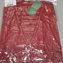 Remidoo Womens Oversized Tshirt Sexy Cut Out Top Ripped Shirt Short Sleeve V Neck Tee Deep Red Medium (Red, M)