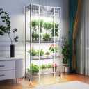 Barrina CX3Z Indoor Greenhouse with Grow Light, Full Spectrum 3FT 108W Plant Growing Lamp, 4-Tier Metal Plant Stand with Zippered EVA Cover, Wheels & Timer, 35.4"x13.8"x70.9", 35.4x13.8x70.9IN w/ Tent