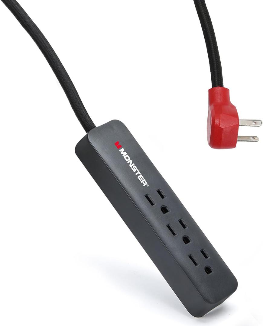 300J Surge Protector 3 Grounded Outlets with a 6 Nylon Braided Extension Cord