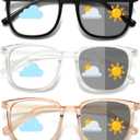 Reading Glasses for Women Men 3 Pack Blue Light Blocking Photochromic Lens Readers UV Ray Filter Sun Readers