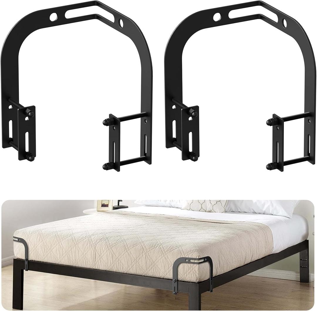 Mattress Slide Stopper, YUOROS Corner Mattresses Retainer Bar Keep Mattress from Sliding Stopper to Prevent Sliding Holder in Place Gripper for Metal Bed Frame (2 Pcs - Right Angle)