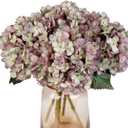 10Pcs Fake Flowers Artificial Silk Hydrangea Flowers Bouquets Faux Hydrangea Stems for Home Wedding Party Table Core Autumn Garden Halloween Decoration (Dusty Purple)