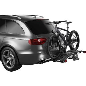 Thule EasyFold XT 2 Hitch Bike Rack - E-Bike Compatible - Fits 2" and 1, 1/4" receivers - Tool-Free Installation - Fully Foldable - Easy Trunk Access - Fully Locking - 130lb Load Capacity