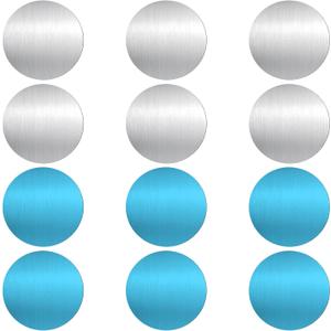 12 Pcs Under Cabinet Lights Magnetic Sticky Replacement Magnetic Strips with Adhesive Backing Metal Adhesive Backing Plate Round Blue Tape Strips for Magnetics LED Counter LightsNot Magnets