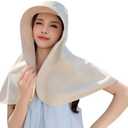 Women's Wide Brim Shawl Sun Hat with Neck Cover, Hiking and Climbing Travel Sun Hat, Summer Protection Beach