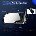 ECCPP Heated Driver Side Mirror for 2000-2002 for Chevy Avalanche Suburban Tahoe for GMC Yukon XL Power Heated Heating Manual Folding Left Driver Side Mirror GM1320249 128-02973L 15179836