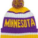 Kids Beanie Hat with Pom,Children Warm Knitted Pompom Hat,Boys Girls Beanie Cap&Winter Hat,Knitted hat Gift for Fans. (Minnesota)