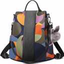 CHARMORE Women Backpack Purse Waterproof Nylon Anti-theft Rucksack Shoulder Bags (Large, Colorful)