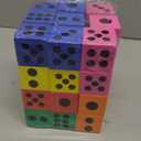 Foam Dice Set - Bulk Pack of 36, 1.5 Inch Large Assorted Colorful Foam Dice Cubes with Number Dots, Use for Kids, Classrooms, Math Games, Building Toys, Party Supplies by Bedwina