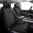 TTX LIGHTING Seat Covers Fit for 2007-2018 Chevy Chevrolet Silverado GMC Sierra 1500 2500HD 3500HD Trail Boss Z71 Crew Double Extended Cab Custom Leather Truck Seat Covers Full Set Black