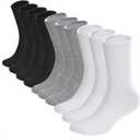 10 Pairs Thin Cotton Crew Athletic Socks Sports Gym Running Hiking Calf Socks for Women (One Size, 10 Pairs-white /Black/Grey)