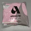 ABOCIW Workout Sets for Women Seamless Color Block Backless Long Sleeve Crop Top Scrunch Butt Lifting High Waist Leggings 2 Piece Gym Yoga Outfits Light Pink Small