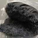 EHEYCIGA Fluffy Dog Crate Bed for Medium Dogs, Plush Faux Fur Crate Pad, Calming Anti Anxiety Medium Dog Bed, Washable Soft Warm Mat with Non-Slip Bottom, Dark Grey