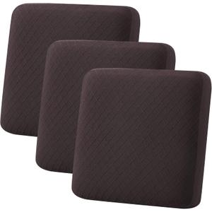 hyha Outdoor Couch Cushion Covers, Sectional Couch Sofa Covers Washable, Jacquard Diamond Lattice, Stretch Sofa Seat Cushion Cover for Indoor/Outdoor Patio Furniture (3 Pieces, Brown)