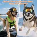 Dog Goggles,UV Protection Dog Sunglasses for Medium Breed,Dogs Eye Protection with Adjustable Strap and Detachable PU Leather Hat (Colorful Glass)