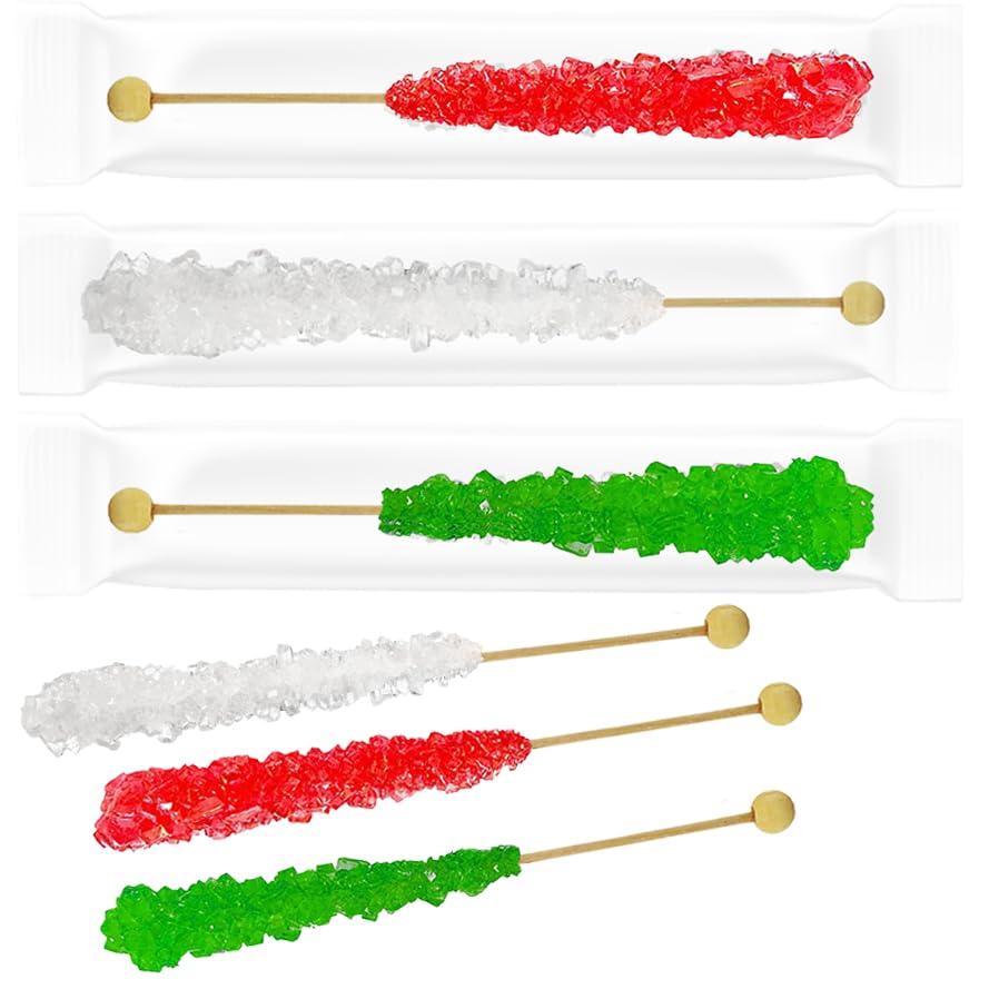 Christmas Rock Candy Lollipops, Pops Candy Suckers, Color and Flavor Assortment, Individually Wrapped (24-Pack) (EXP 10/10/26)