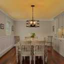 3WWWUEE 18‘’ Chandelier Farmhouse Style Black and Wood Hanging Light Fixture 4-Light Pendant Lighting with 47'' Height Adjustable Chain Dining Room, Living Room, Kitchen Island E12 Base - AJ9013P4WDBK