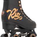 Rio Roller Rose Roller Skates - Unisex Indoor/Outdoor Quad Roller Skates - UK 7 (U.S. Ladies 9) - Black/Rose Gold