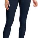 Hybrid & Company Womens Hyper Ultra Stretch Comfy Skinny Leg Work Casual Pants (Large Short, Navy)