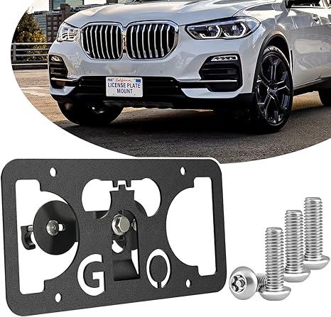 No Drill Anti-Theft Front Bumper License Plate Bracket Mount Kit - Grille Mount Compatible with BMW M2 M3 M4 M5 M6 X5M X6M or M-Sport M135i M235i M328i M335i M4xx M5xx Series M-Sport X5 X6, etc