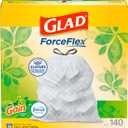 Glad ForceFlex Tall Kitchen Trash Bags, 13 Gallon, Gain Original, 140 Count 