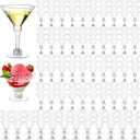 200 Pcs Plastic Martini Glasses 5 oz Disposable Cocktail Glasses Tall Mini Martini Plastic Cups Unbreakable Appetizer Dessert Cups for Margarita Wine Champagne Ice Cream Wedding Party Bar Event