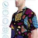 Funny Hawaiian Shirt for Men Casual Short Sleeve Button Down Beach Shirts Printed Tropical Vacation Shirts (Black, L)