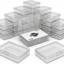 APACALI 30 Pack Playing Card Case, Clear Plastic Deck Box with 1.2mm Extra Thick Wall, Snap-Tight Storage Box Organizer for Trading Cards, Business Cards, Game Cards, 3.7x2.6x0.8 Inch