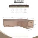 ULTCOVER Patio L-Shaped Right Facing Sofa Cover Waterproof for 6-Seater Outdoor Sectional Furniture Couch 110W (Back Length) x 85W (Right Side)